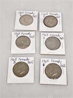 1968, 1969 Kennedy Half Dollars
