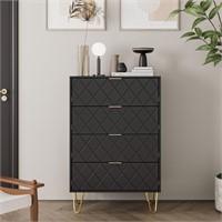 $100  4 Drawer Dresser  Tall Storage Chest  Black.