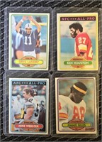 (4) 1980 NFL Cards
