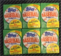 (6) Sealed 1987 Topps Baseball Packs