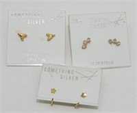 3 NEW Pairs of 14K Gold Filled Something Silver