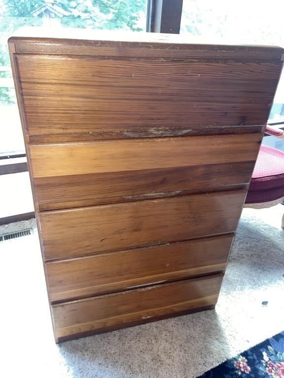 5 Drawer tall boy vintage dresser