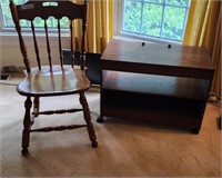 Ethan Allen Side Chair & 2 tier Stand