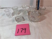 Sm glass items-toothpick holders, salt