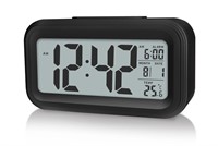 Digital Alarm Clock with Indoor Temperature, Batte