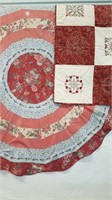 ROUND QUILTED TABLECLOTH + QUILTED WALL HANGING