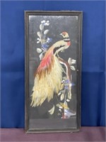 Real feathers bird picture vintage