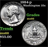 1984-p Washington Quarter 25c Grades GEM+ Unc