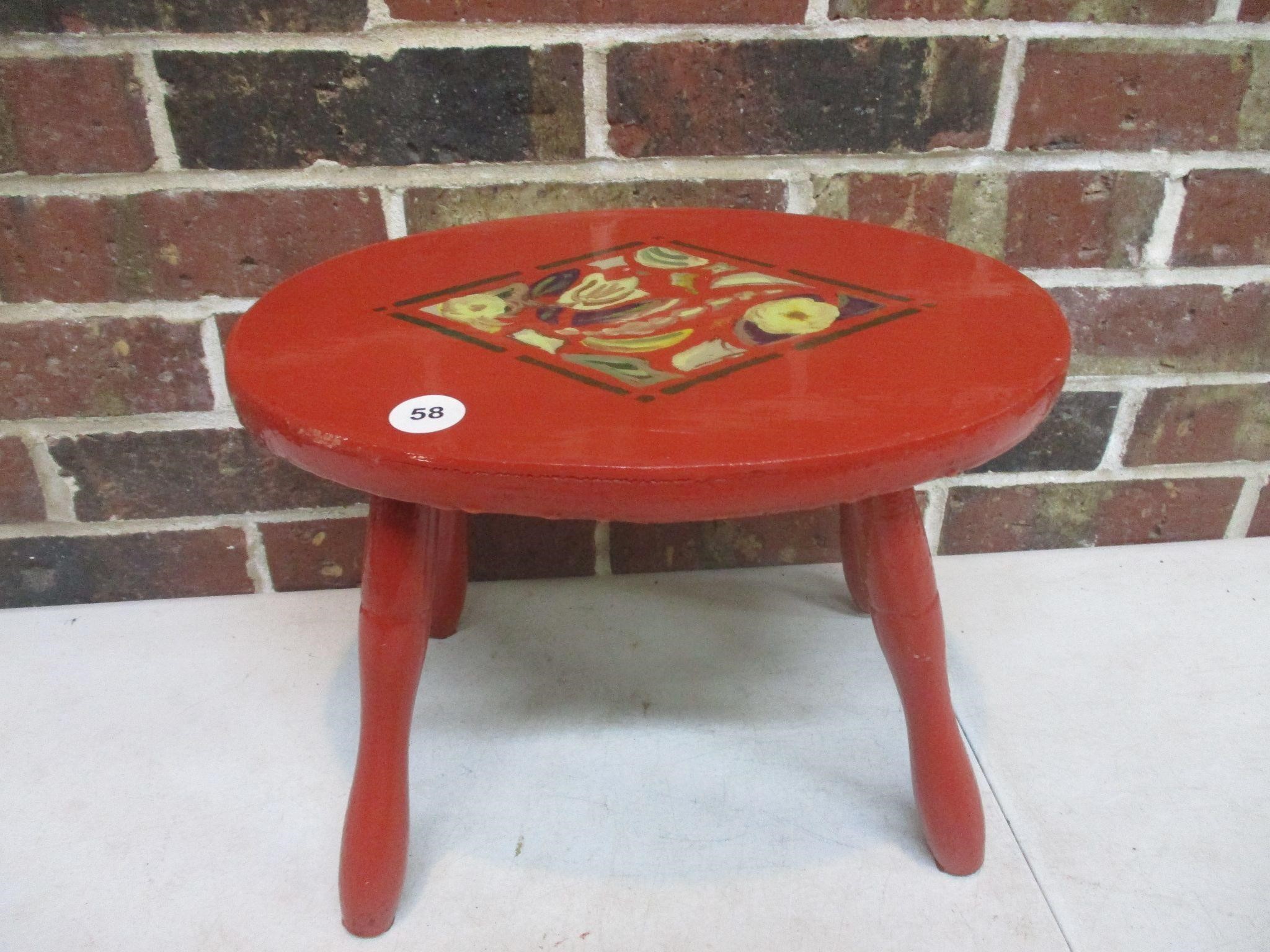 Red Painted Step Stool