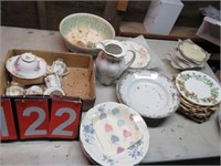 CHINA WARE- PLATES, TEA CUPS & SAUCERS PITCHER AND