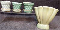 Red Wing Art Pottery Vase & McCoy Planters