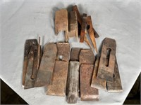 Lot assorted wood plane parts