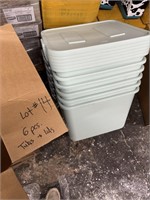 (6) brand new tubs with lids