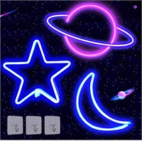 ($65)  3 Pack Star Moon Planet Neon Lights Neon