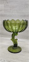 Indiana Glass Footed Compote Lotus Blossom 7.5"H