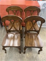 Set of 4 Elegant Wooden Carved Chairs