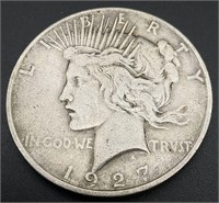 Scarce 1927-D US Peace Silver Dollar