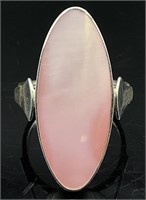 Sterling Silver Pink Shell Ring Sz 6