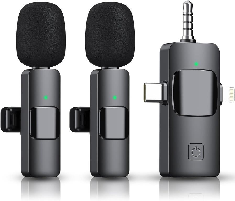 3 in 1 Wireless Microphone for iPhone, Camera,