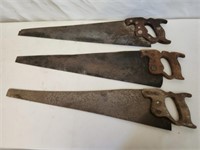 Lot of 3 Vintage Handsaws