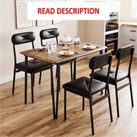 Dining Table Set for 4  Rustic Brown