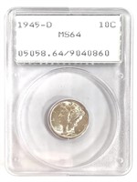 1945-D Mercury Dime, PCGS MS64