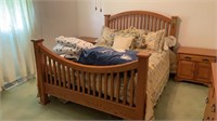 Queen Bed with Head, Foot Boards, Frame, Extra