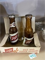 Schlitz salt and pepper shaker set one label not