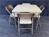 SAMSONITE CARD TABLE AND 4 CHAIRS
