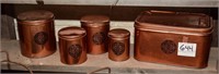 Vintage 5 piece kitchen canister set