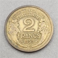 FRANCE, MORLON, 2 FRANCS 1939 COIN