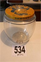 Vintage Ramon's Laxative Glass Jar with Metal Lid