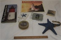 Lighthouse Items: Book, Coaster, Clothes Hook, &