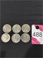 Kennedy Half Dollars (1)1972, 1973-D, (1) 1988-D..