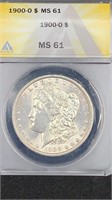 1900-0 ANACS MS61 Silver Morgan Dollar