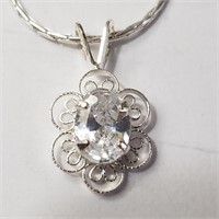 Silver CZ Necklace