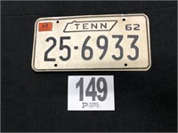 1962 Tennessee PLATE