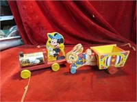 (2)Vintage pull toys. Mickey mouse, peter rabbit?
