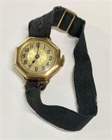 Vintage Ladies Watch with Ribbon Band Gold Filled