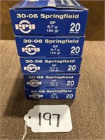 5 Boxes of PPU FMJ 150 Grain 30-06 Springfield