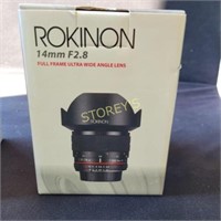 New in box Rokinon 14mm F2.8 Ultra wide angle lens