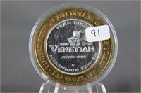 .999 Silver Poker Chip - The Venetian - Las Vegas,