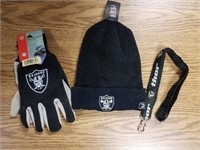 Oakland Radiers Gloves, Hat, & Lanyard