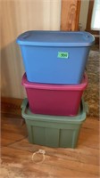 Three storage tubs