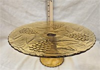 Vintage Amber Cake Plate Stand