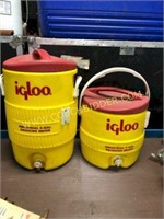 Pair of igloo water coolers