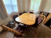 Oak Table and Chairs with Leaf