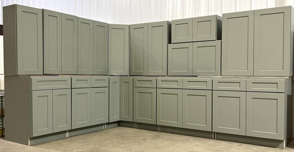 Fresh Sage Solid Wood Premium Kitchen Cabinets