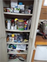 Keter plastic storage cabinet & content of tools