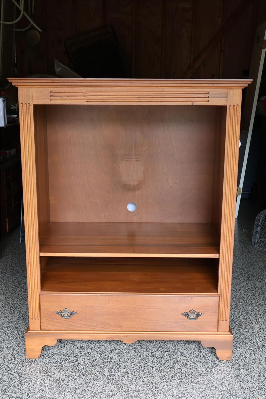 Large Wooden Open Media Cabinet